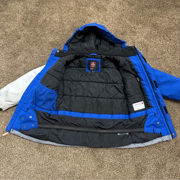 Kids Snowsuit Set Size 6-7 Ski Jacket & Pants Boys Swiss Tech Blue Grey - Picture 5 of 13